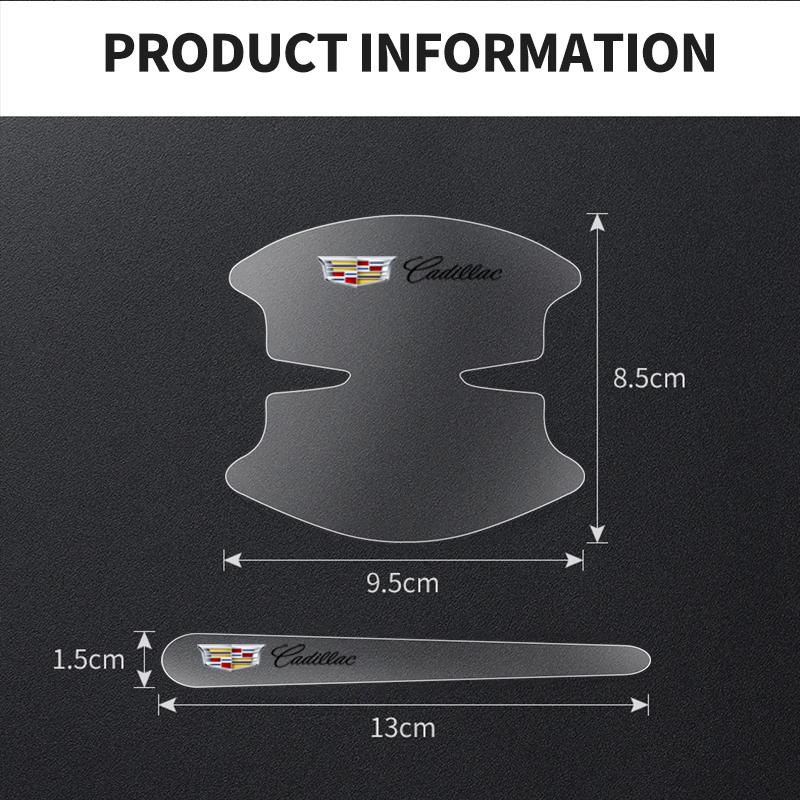 8Pcs Transparent Car Door Handle Bowl Decoration Badge Sticker for Cadillac Escalade CTS CT5 XT5 XTS XLR BLS SLS STS SRX Deville