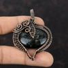 Silver Sheen Obsidian Pendant Copper Wire Wrapped Pendant Natural Gemstone Jewelry Handmade Pendant Copper Wire Wrap Jewelry Gift For Mother