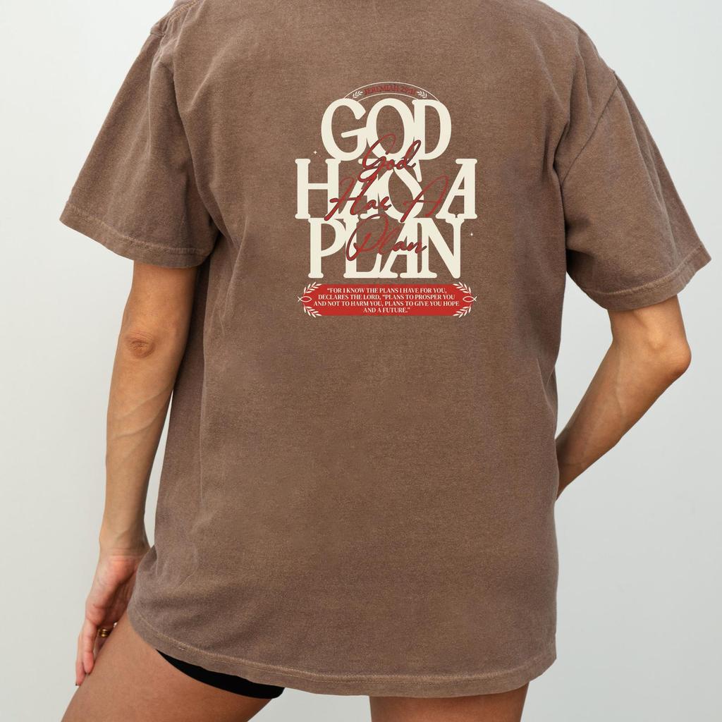 God Has a Plan Christian Tee, Jeremiah 29 11 Faith Shirt, Oversized Vintage Acid Wash T-Shirt, Christian Gift for Him Her