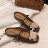 2025 Spring New Retro Gentle Fairy Style Fashion Single Shoes Chinese Elegant Flowers Shallow Mouth Mary Jane Shoes Woman