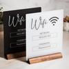 Wi-Fi Знак 3D Акриловая Доска с Деревянным Основанием Вывеска для Общественного Магазина Ресторанная Wi-Fi Доска для Записи Аккаунта и Пароля