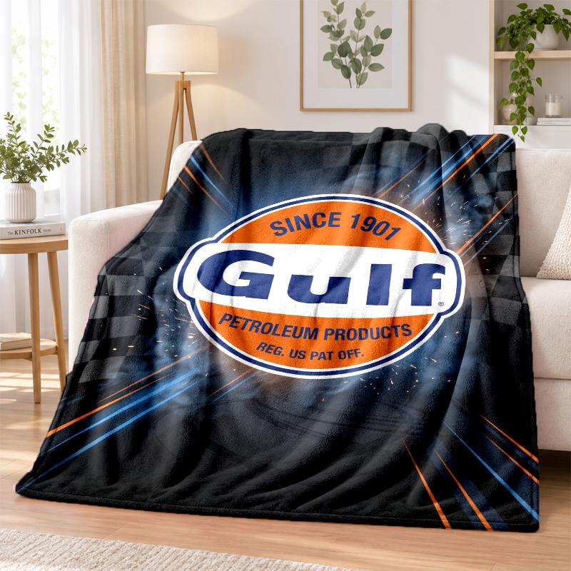 Gulf Printed Flannel Blanket Warm Comfort Bed Throw For Indoor Home Decoration