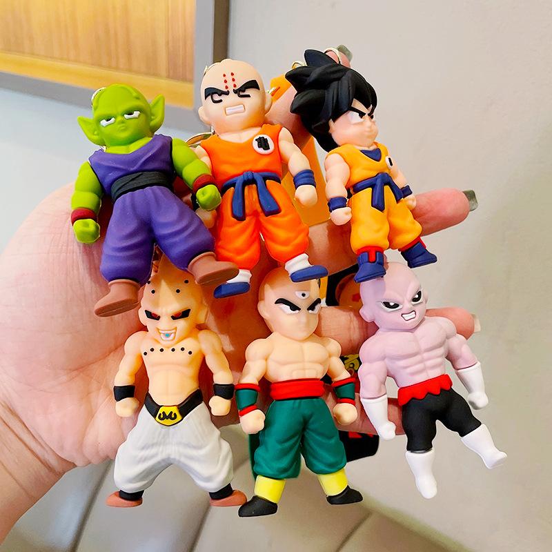 Брелок Dragon Ball Z Аниме Супер Сайян Гоку Фигурка Милый Брелок Подвеска на Сумку Украшение для Машины Аксессуары для Ключей Детская Игрушка Рождественские Подарки