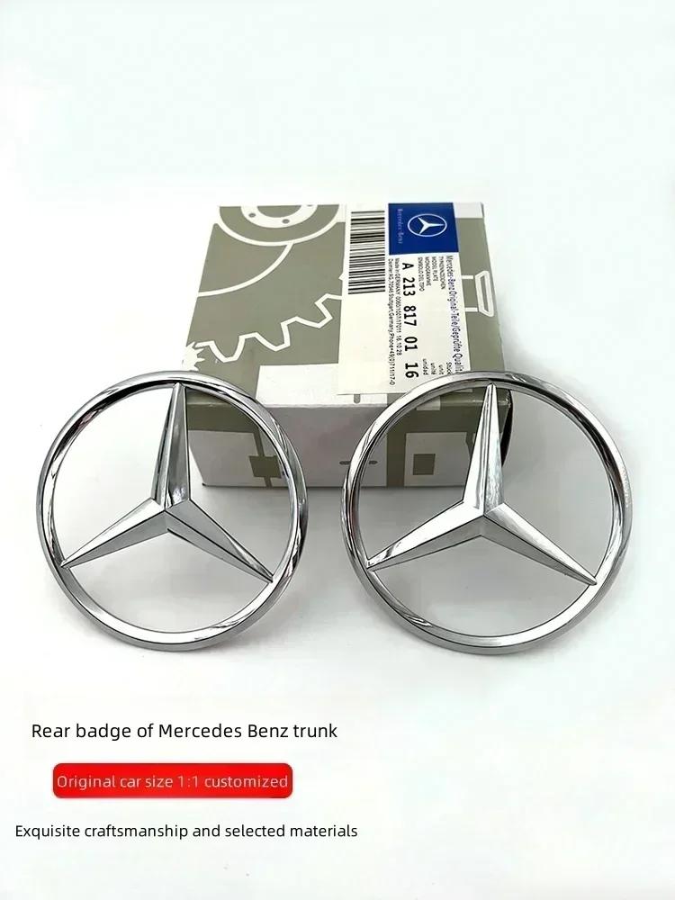 For Benz C-CW205 90mm ABS Chrome Black Logo Mercedes Emblem Rear Star Badge For Mercedes Benz W203 W206 W212 X253 W167 W166 W247 C E GLA GLC GLE