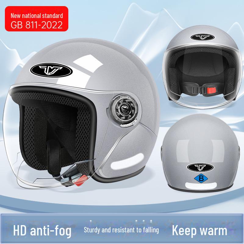 3C Certified Electric Motorcycle Helmet: Unisex Half Helmet for All Seasons, Provides Summer Ventilation and Winter Warmth