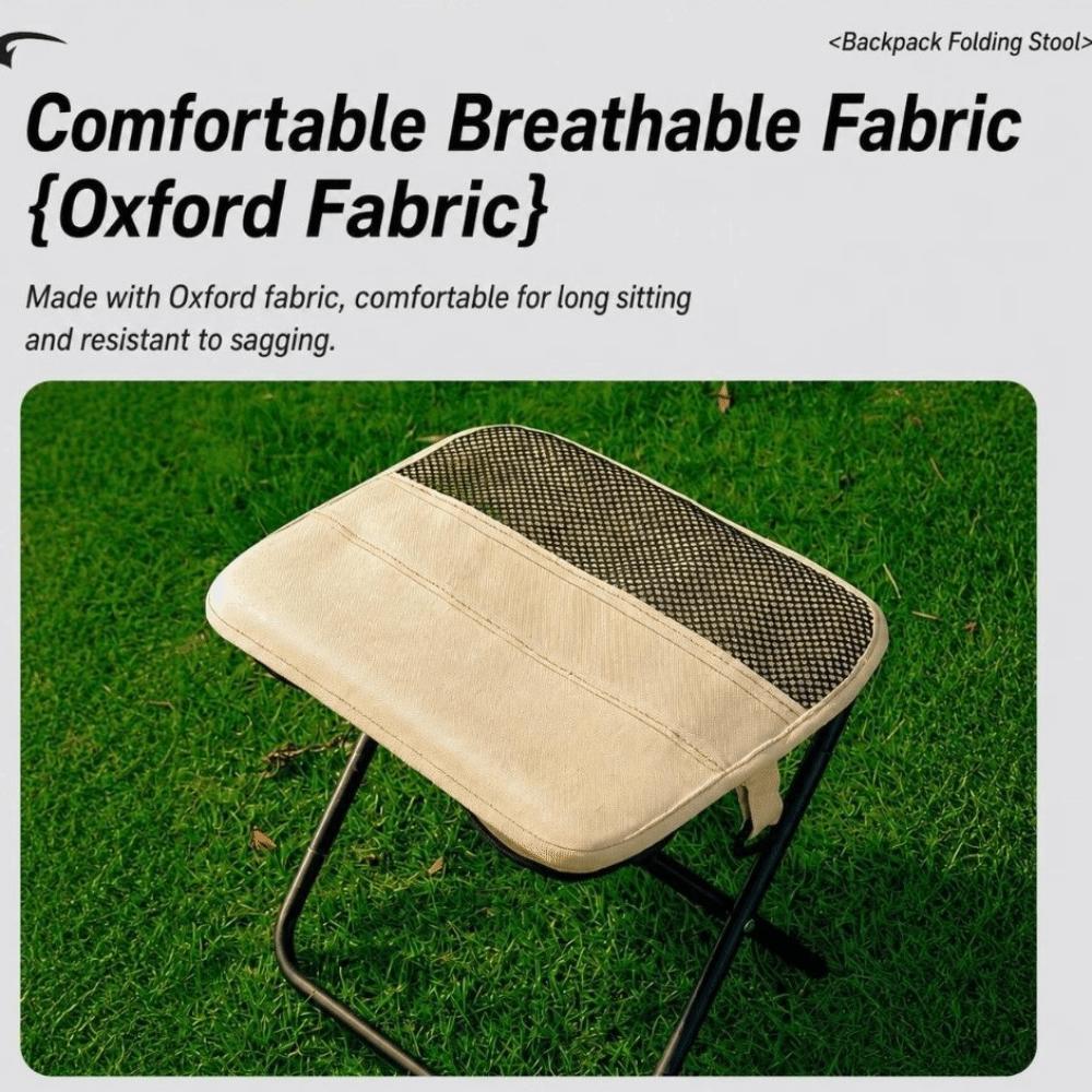 Thick Breathable Fabric Folding Camping Stool Collapsible Stool With Back For Fishing