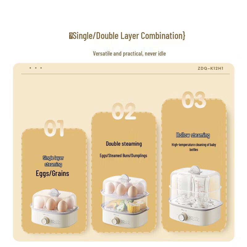 Bear Automatic Electric Egg Cooker & Steamer CN plug (adapter included)
