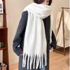 Plush Wool Scarf Tassel Long Shawl Classic Winter Cashmere Scarves  Autumn Winter