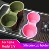 Car Cup Holder For Tesla Model 3 Model Y Silicone Center Console Storage Box Model Y 2023 Accessories Interior