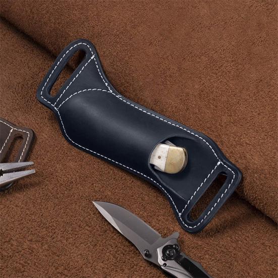 Чехол для ножа из искусственной кожи, крепление на ремень, водонепроницаемый, легкий, портативный, для кемпинга, EDC, мини-складной карманный держатель для резака, защитный рукав