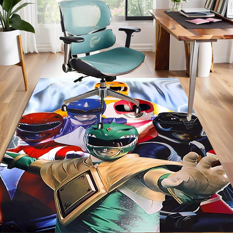 1pc Mighty Morphin Power Rangers1 Design Area Rug - Non-Slip, Soft & Cozy Floor Mat for Living Room, Bedroom, Office - Indoor/Outdoor Decorative Carpe