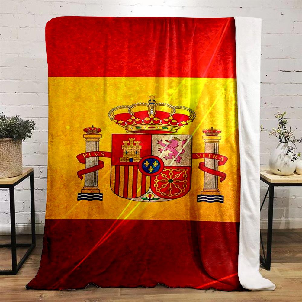 Spanish Flag Designed Flannel blanket for bedroom, living room, sofa, and nap