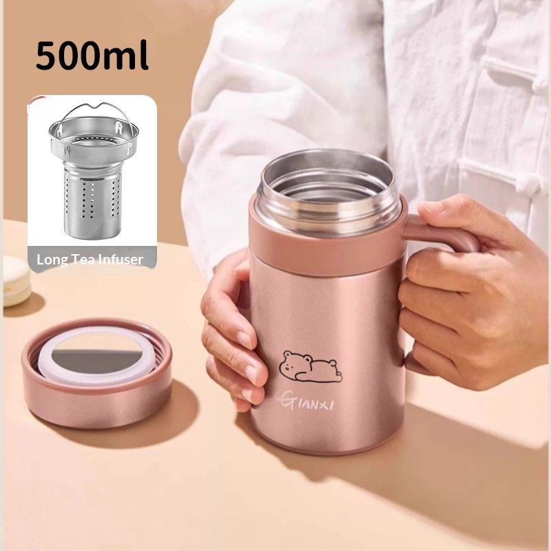 Термокружка Gianxi Женская офисная чашка для чая 316 нержавеющая сталь большая вместимость мужская с ручкой чашка для воды