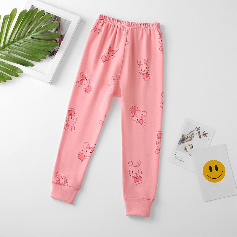 Детские осенние брюки из чистого хлопка: Мягкая внутренняя одежда для мальчиков и девочек, легкие пижамы на весну и осень