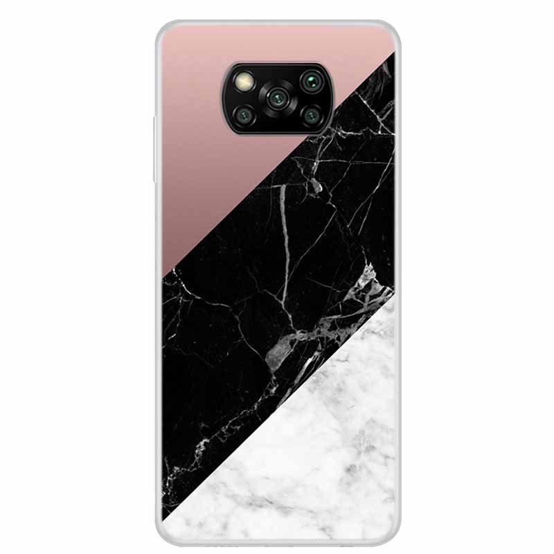 Чехол для Poco X3 Pro X3 NFC 6.67" Прозрачный Мраморный Мягкий ТПУ Силиконовый Задний Чехол для Телефона Xiaomi Poco X3 NFC Ударопрочный Fundas
