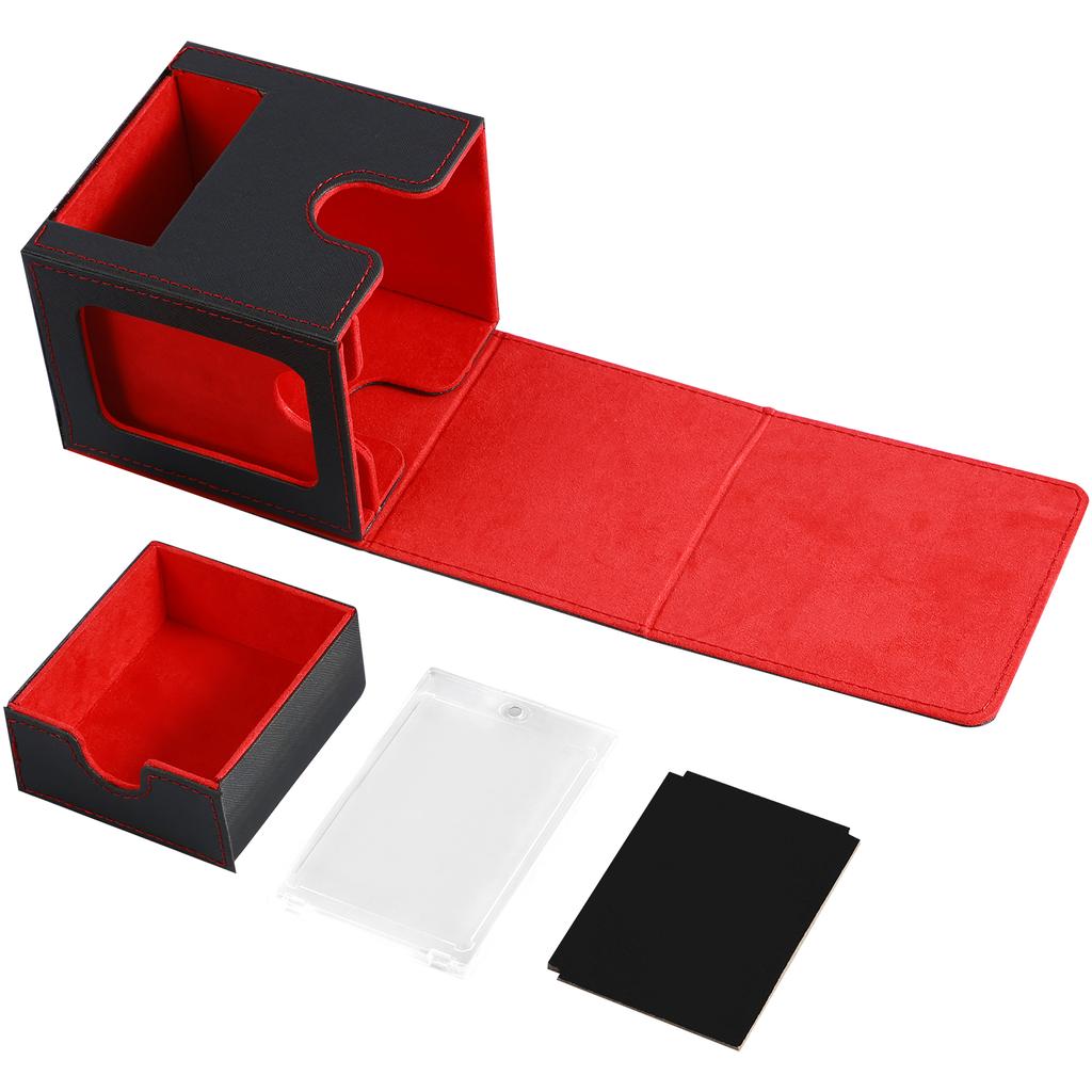 Коробка для хранения колоды карт, большая вместимость TCG MTG, прочный держатель для бейсбольных карт, настольные игры, коробка для колоды Magic Commander с лотком для игральных костей