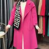 Women's Winter Warm Tweed Coat Knee-length Slim Coat Business Windproof Warm Coat