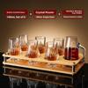 Crystal Glass Whiskey Tasting Cup Set Professional Malt Whiskey Snifter Cup with Coaster Japanese Style Retro Whiskey Glass Set