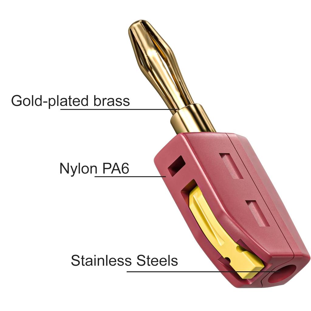 4mm No Solder Wire Connector High Current 32A Banana Plug Electrical Test Block Power Testing Instrument Plug Musical Speaker