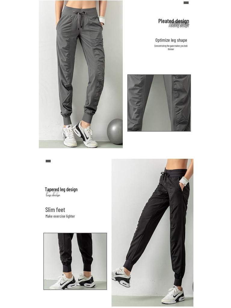 Женские быстросохнущие утягивающие фитнес-штаны гаремы – Свободные, плиссированные, с манжетами, длинные, для бега и повседневной носки
