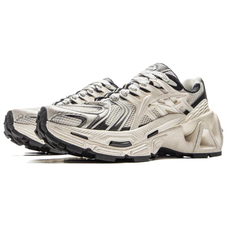 Li Ning Furious Rider ACE 3.0 Модный тренд Амортизация, Износостойкие Низкие Повседневные Кроссовки Унисекс Цвет: Слоновая кость / Черный AZGV151-1