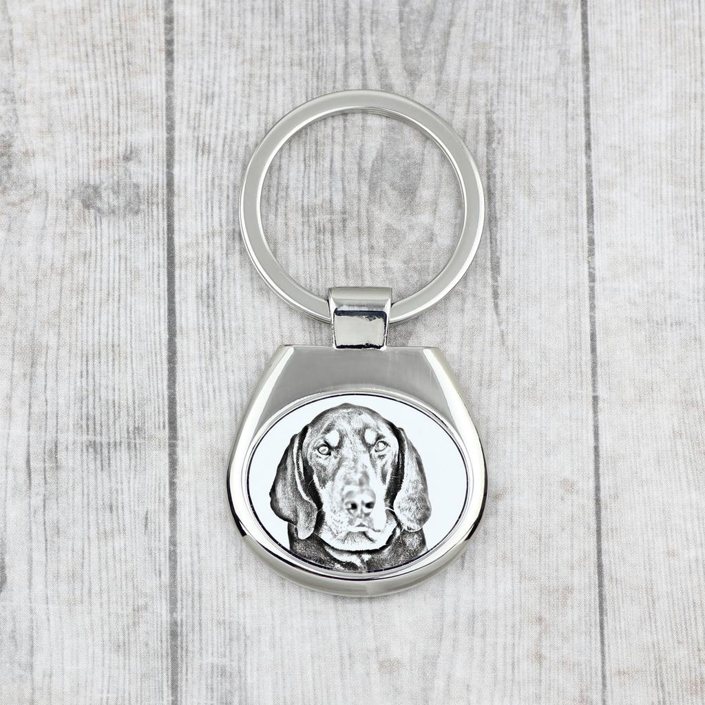 Black and Tan Coonhound I - Keychain with a Dog, Keychain with a Print, Personalized Pendant from the Art-Dog Brand