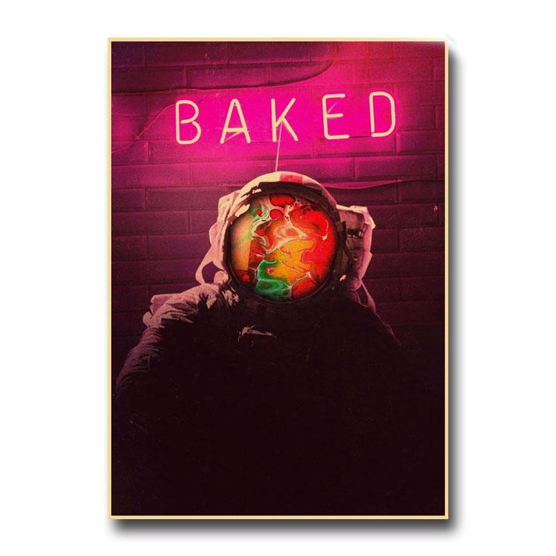 Vintage Astronaut Space Dreaming Poster Fantasy Flower NIght Wall Art Home Decoration Kawaii Room Decor Quality Canvas Posters