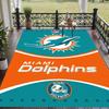 Crystal Velvet Rug with Miami Dolphins Design, Soft Non-Slip Floor Mat for Living Room Bedroom Decor