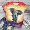 Летняя новая мужская и женская футболка с круглым вырезом и короткими рукавами с принтом слона 3D, свободная футболка для пары