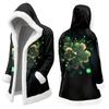Unisex Casual And Fashionable Plush Collar Hooded Long Sleeved St. Patrick's Print Jacket