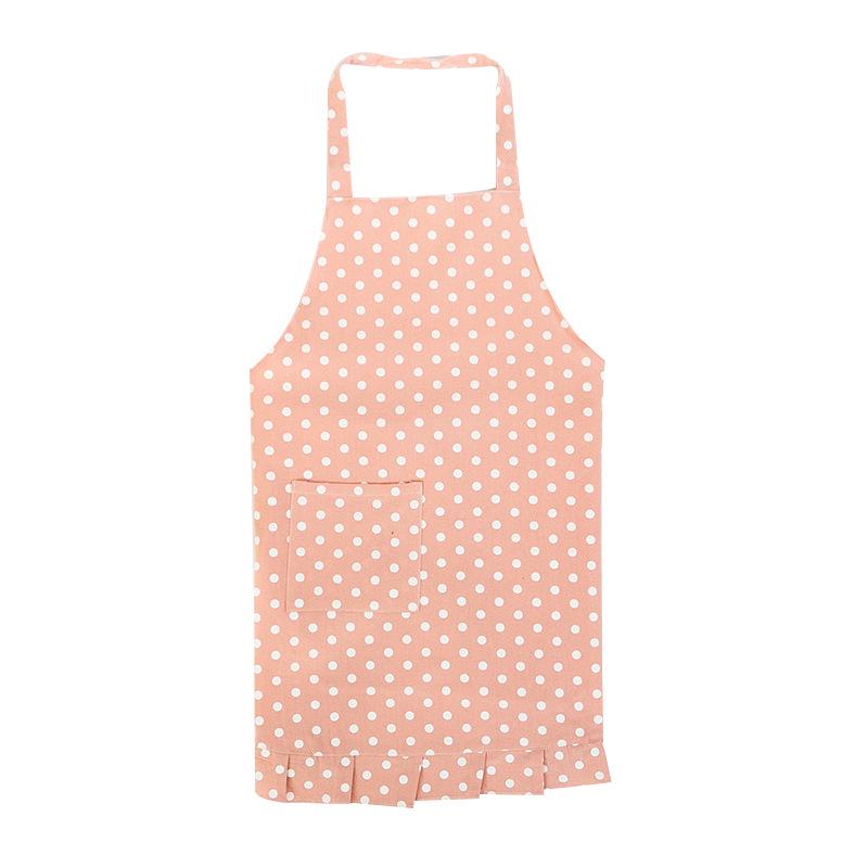 Cute Japanese Style Polka Dot Apron: Breathable, Hanging Neck, Waterproof & Oil-Proof for Kitchen.