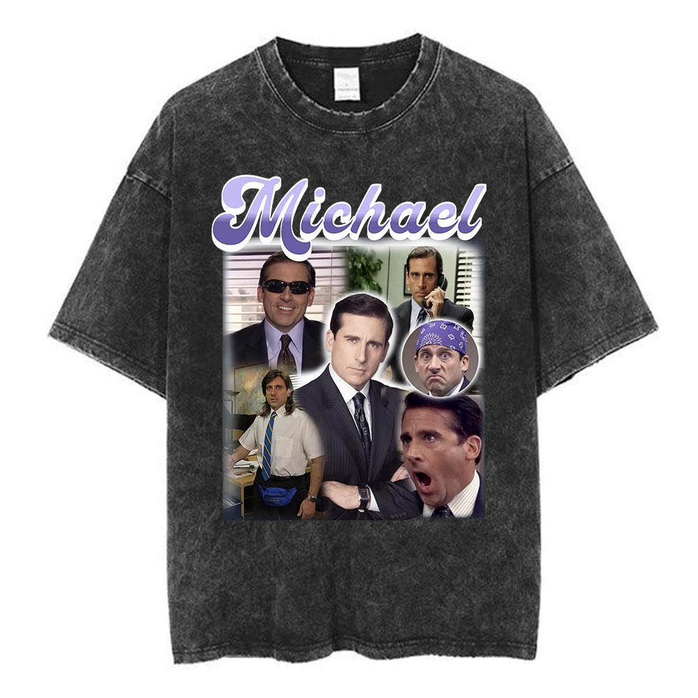 2026 Hot Sale TV Series The Office Dunder Mifflin Dwight Tv Show Scranton Washed T-shirts Men Women Cotton Casual Short Sleeves Tee Shirt Streetwear