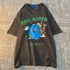 Планета Черепах Американская Ретро Мультяшная Футболка с Коротким Рукавом с Принтом Мужская Женская Модная Свободная Универсальная Парная Футболка с Рукавом до Локтя
