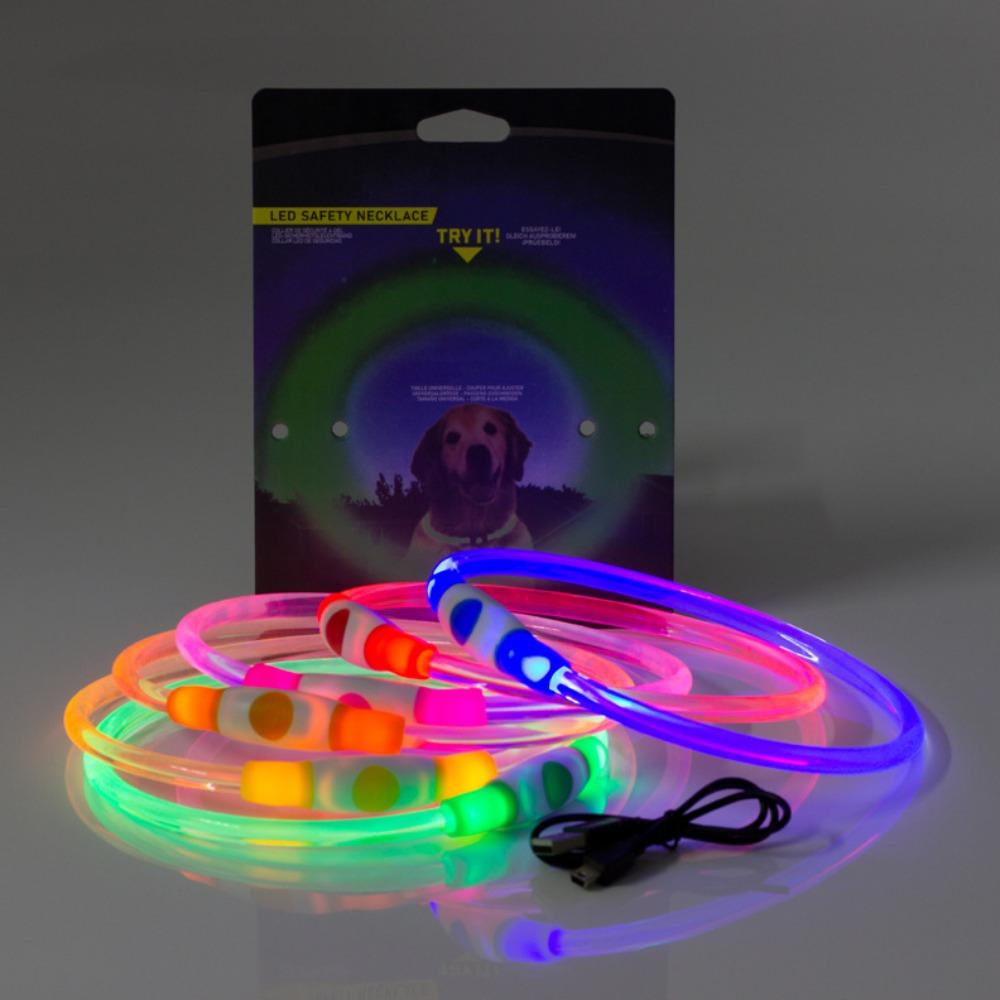 Cuttable Dog Collar USB Charging LED Collar Anti Crash Dog Necklace Night Outdoor