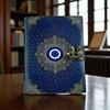 Ручная работа Кожаный дневник со сглазом: Сине-золотая Книга Теней