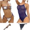 OLYOLY микро бикини экстремальный офис леди косплей повязка на глаз стринги сексуальный в комплекте белый x темно-синий [Комплект 2] Ультра-маленький + ультратонкий купальник с высоким голенищем,