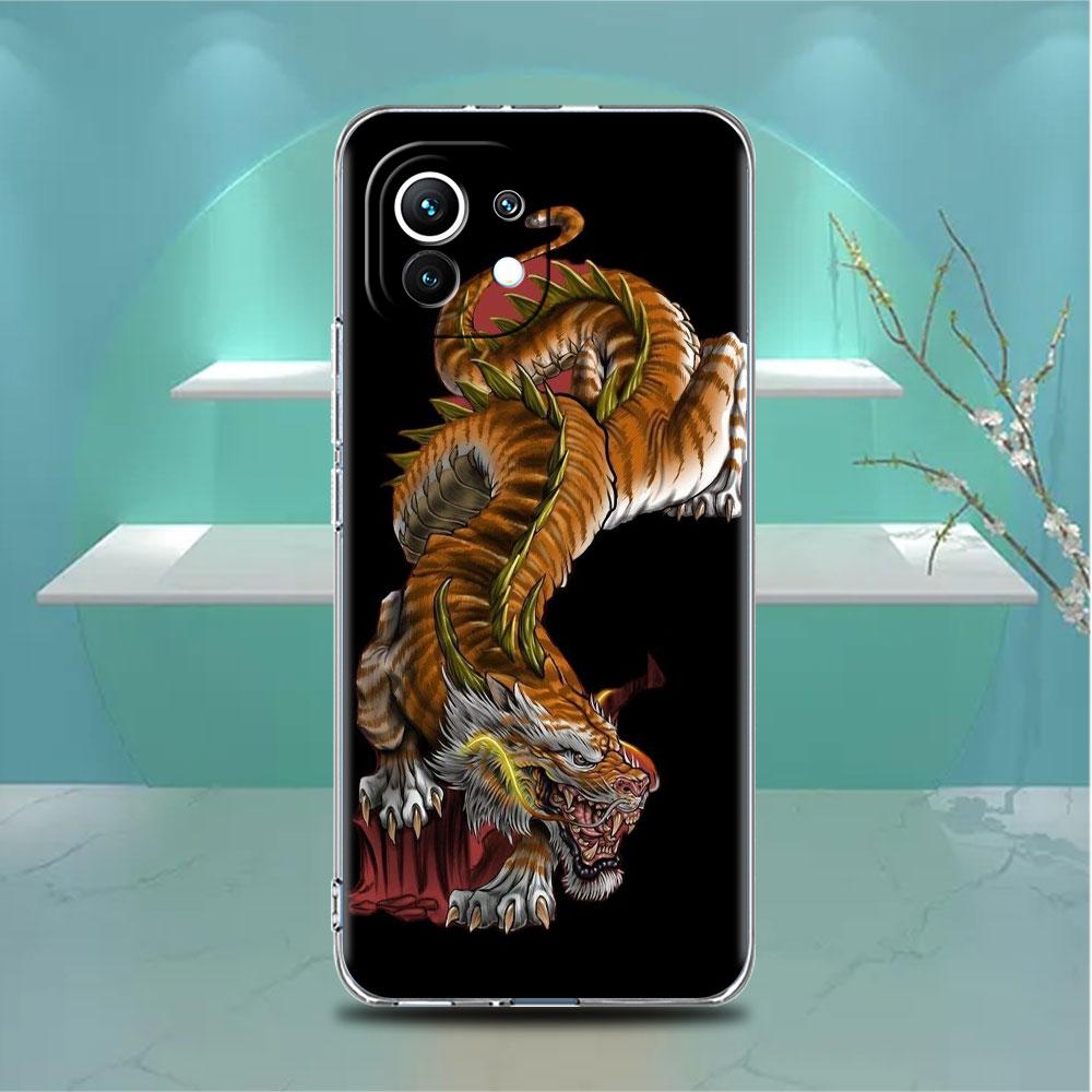 Прозрачный чехол для Xiaomi Mi Poco X3 NFC M3 Pro F3 F1 11 Lite 12 Note 10 11T 9T Прозрачная накладка на телефон Животное Тигр