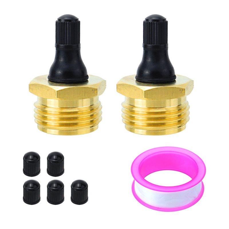 2 Pcs Brass Blow Out Plug For RV Antifreeze, Air Hose Valve To Blow Out RV Water Lines, For Campers, Motorhomes