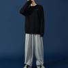 Подкладка Длинный рукав Круглый вырез Повседневный спортивный свитер Однотонный свитшот Мужской свитшот Черный AWDS799-1