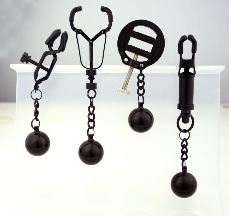 28 Kinds SM Women's Stainless Steel Breast Clip Nipple Clamps Gravity Ball Weight Pendant Traction Stimulator Adult Toys 18
