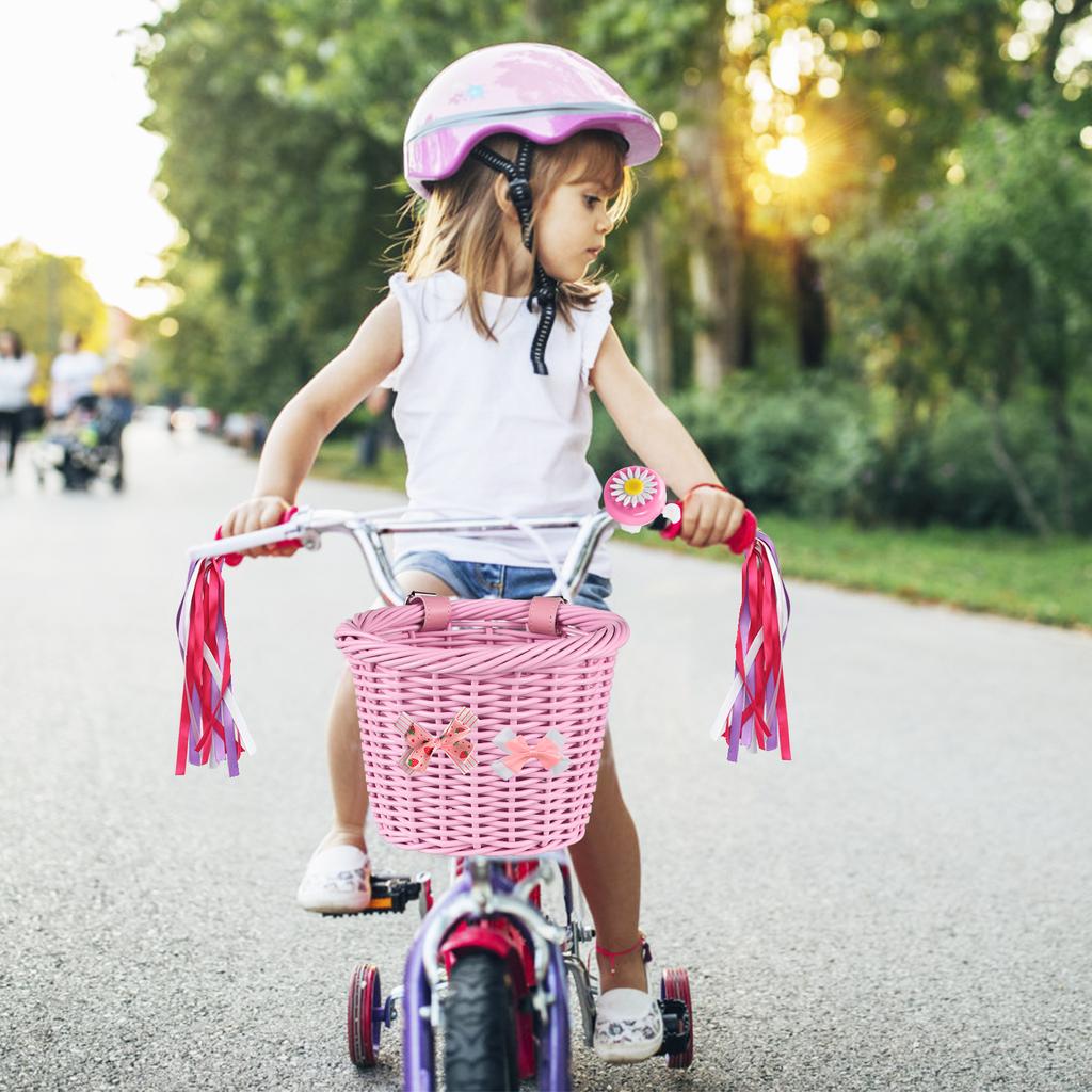 Kid "s Bike Basket for Girls Front Bike Accessories with Handlebar Streamers  Cycling Ages 313
