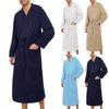 Men's Solid Color Bathrobe Men's Casual Fashion Thin Nightgown Couple Home Clothes