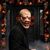 Creepy Latex Mask Halloween Smiling Clown for Men, Scary Toothy Breathable Mask, Masquerade Horror Party Cosplay Haunted House Scarred