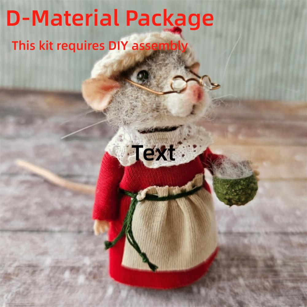 Mouse Doll Christmas Needle Felted Mouse Needle Felted Craft Decorations Cute Needle Felted Mouse Handmade Material Package