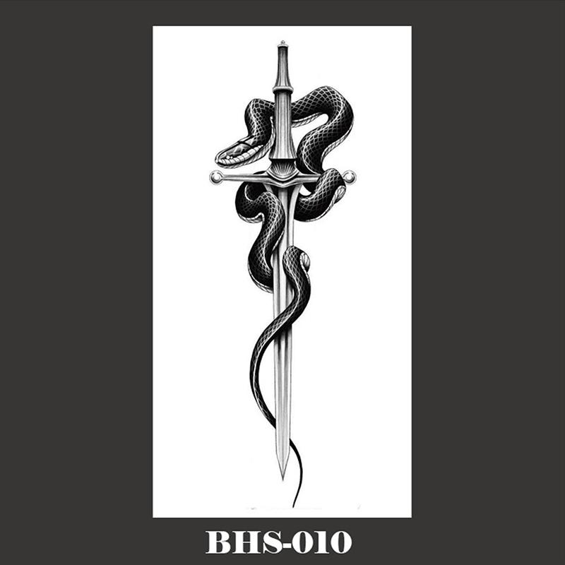 1шт черная змея водонепроницаемый поддельные татуировки временные татуировки наклейки