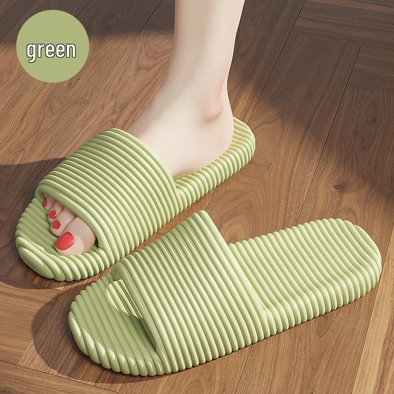 Unisex Striped Summer Bathroom Slippers - Non-Slip Indoor Footwear for Home, Hotel, or Guest Use