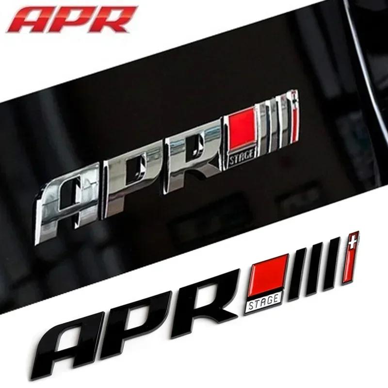 Chrome Black 3D ABS Letters Logo APR Stage III 3  Rear Trunk Boot Badge Emblem Sticker for V-//W G-OLF A-ud/i R8 RS A3 A4 Q5