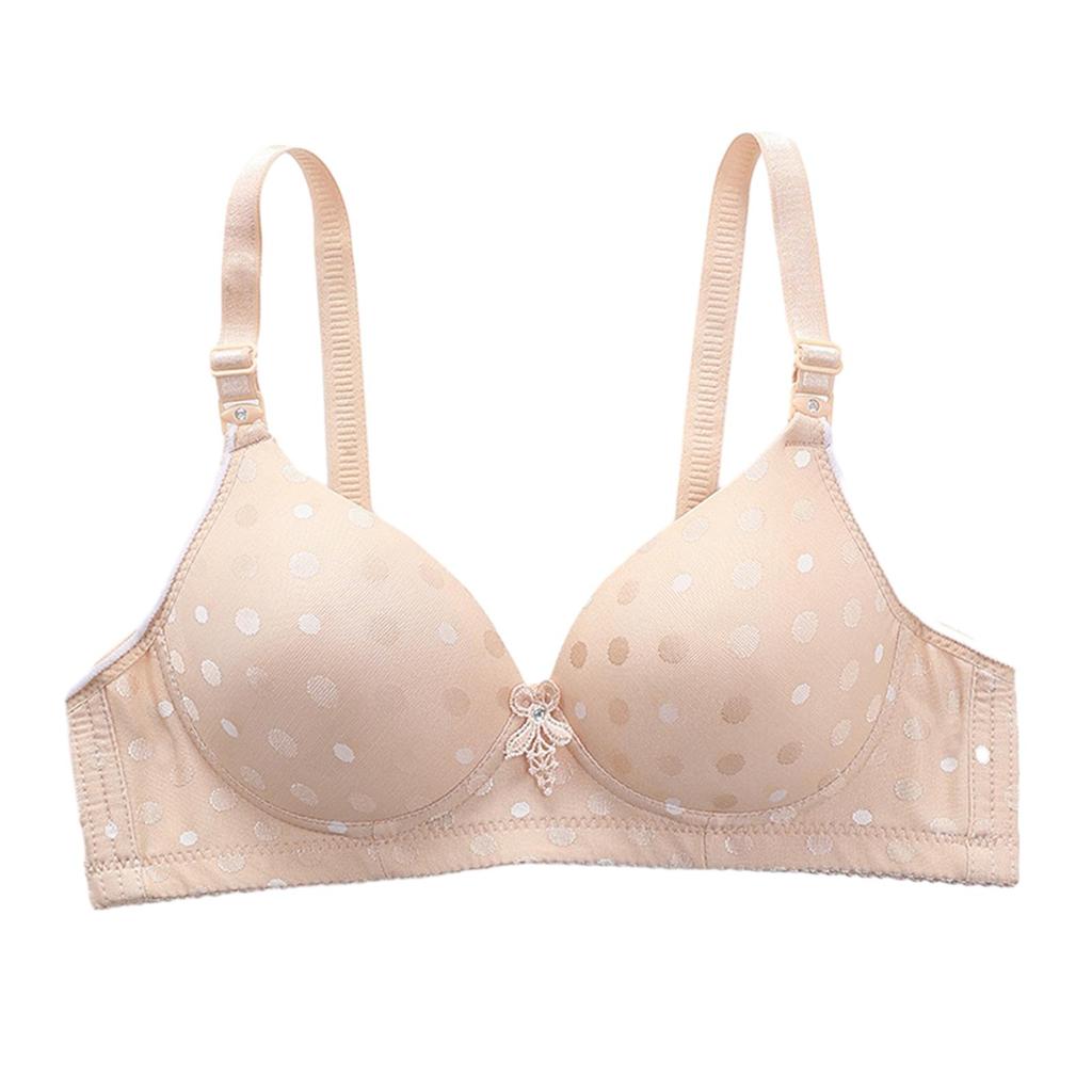 Sexy Women Thin Push-up Bra Adjustable Shoulder Straps Dot Print U-Shaped Beauty Back Wireless Anti-sagging Brassiere