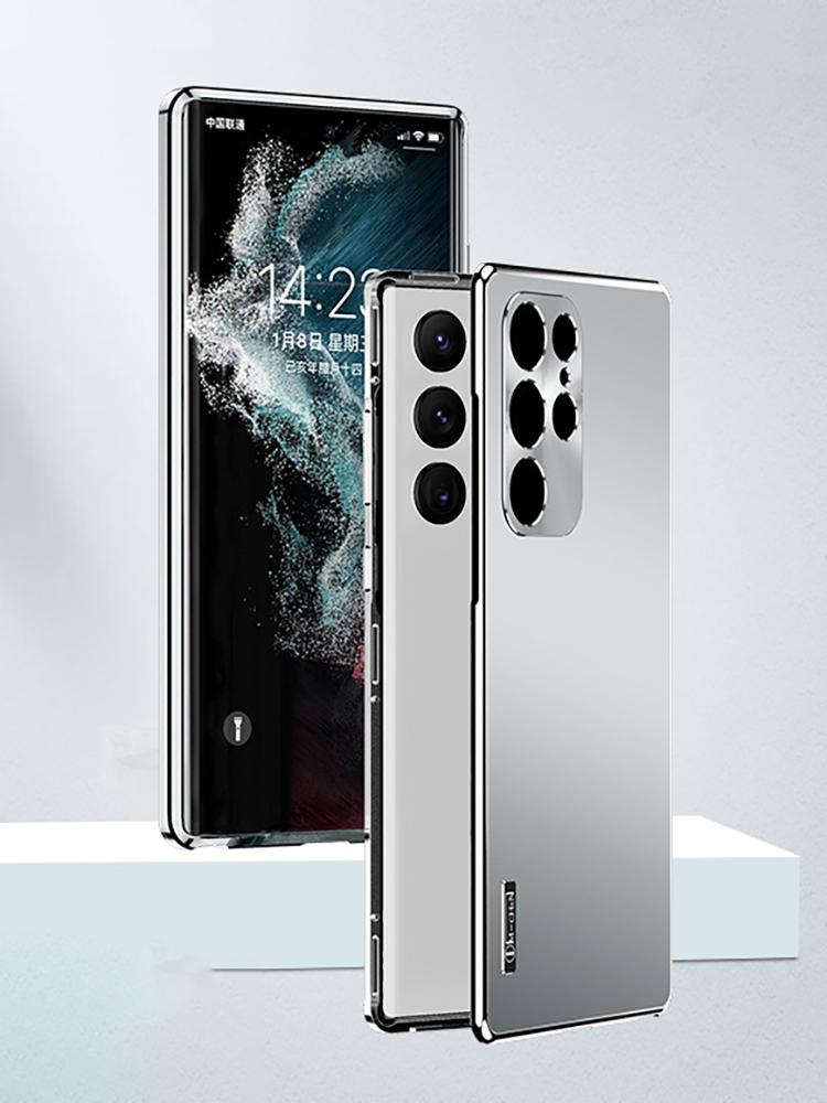 Модный магнитный металлический алюминиевый чехол-книжка для Samsung Galaxy S25 S24 S23 S22 S21 Ultra, ударопрочный чехол