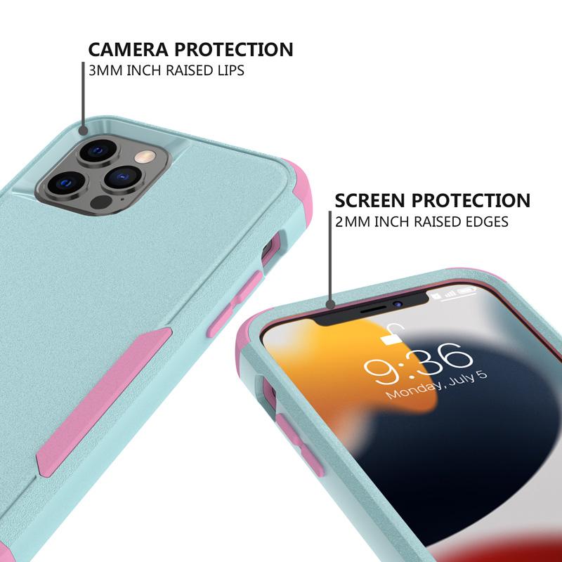 3-слойный чехол для iPhone 15, 14, 13, 12, 11 Pro Max Mini XR XS Max 8, 7 15Plus SE, 2020, роскошная броня, противоударные мягкие бамперы, твердый чехол